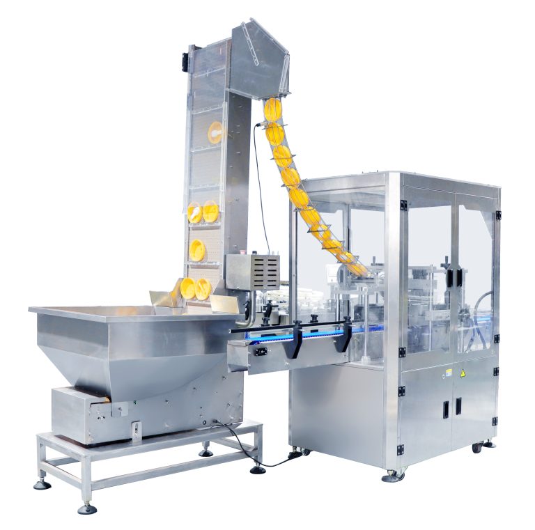 Plastic lid Press capper equipment with cap elevator