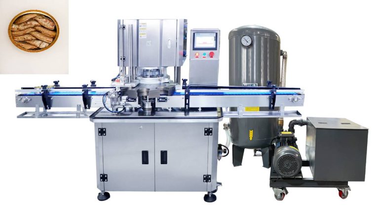 Vacuum Tin Seamer Machine For Canned Tuna Fish