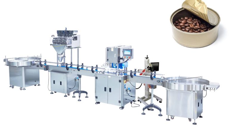 Automatic Coffee Beans Tinplate Can Filling and Sealing Line